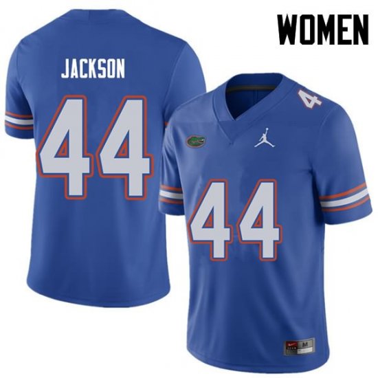 Women's Florida Gators #44 Rayshad Jackson NCAA Jordan Brand Royal Authentic Stitched College Football Jersey WPT5662WG